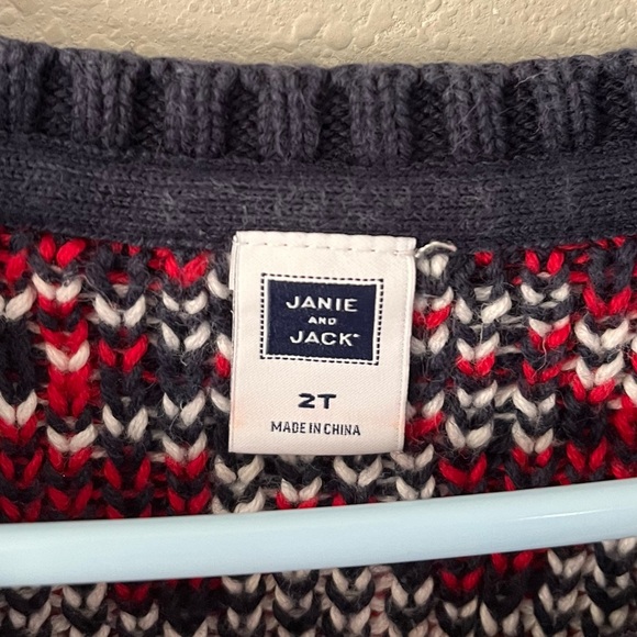 Janie & Jack Fair Isle Knit Winter Holiday Christmas Sweater Size 2T - Picture 6 of 8